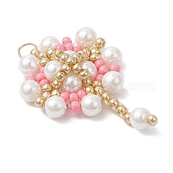 Подвески-цветы из стеклянных бусинок&nbsp;PALLOY-MZ00827-05