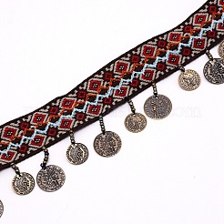 Вышивка полиэфирными лентами в этническом стиле OCOR-WH0064-02A