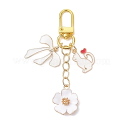Подвесные украшения из эмалевого сплава с цветами HJEW-JM04294-02