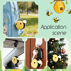 8 porte-clés abeilles en laine crochetée&nbsp;KEYC-ME00023