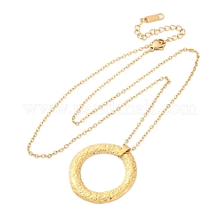 Ожерелья с текстурированным кольцом из нержавеющей стали 304 NJEW-H059-23G