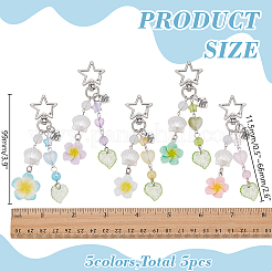 5 шт. подвесных украшений из акрила и АБС-пластика с имитацией жемчуга&nbsp;HJEW-WR00027