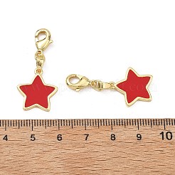 Sternförmige Anhänger aus Messing und Emaille&nbsp;KK-B198-03G