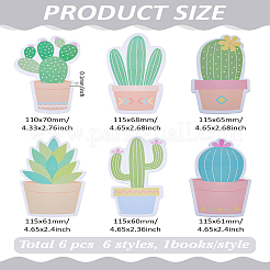 1 набор бумажных стикеров с изображением кактуса&nbsp;AJEW-LP0004-12