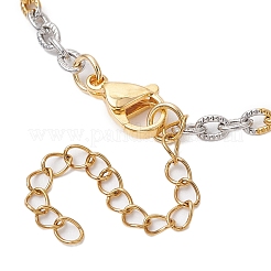 2 шт. двухцветные двухцветные текстурированные браслеты-цепочки из нержавеющей стали 304 AJEW-AN00681