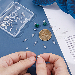 925 серебряная фурнитура для плоских серег-пусетов&nbsp;STER-DC0001-61