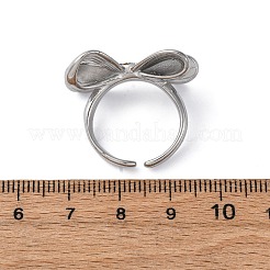 Anelli per polsini regolabili in acciaio inossidabile 304 con strass&nbsp;RJEW-Q020-18P
