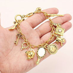 Pulseras vintage de aleación con múltiples dijes de cuento de hadas para mujer&nbsp;WG11E0E-01