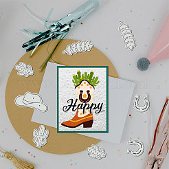 Трафареты для резки ковбойских сапог из углеродистой стали&nbsp;DIY-WH0309-3039