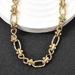 Овальные текстурированные цепочки-цепочки «бесконечность» из нержавеющей стали 304 для женщин и мужчин NJEW-K249-20A-G