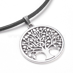 Тибетском стиле сплава ожерелья шкентеля&nbsp;NJEW-JN02189