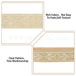 Жаккардовая лента в этническом стиле из полиэстера с изображением Лилии OCOR-WH0086-72A-02