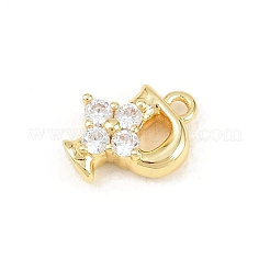 Latón micro pavimenta claro cubic zirconia encantos&nbsp;KK-Z151-18G-P