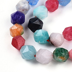 Окрашенные природные белый нефрит бисер пряди G-T139-8mm-46A