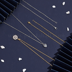 12 шт. 2-х цветное ожерелье из нержавеющей стали 304 с цепочкой STAS-UN0029-43