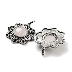 Подвески из натурального розового кварца и латуни G-K338-09AS-07