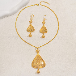 Комплекты из латунных полых треугольных серег и ожерелий для женщин KT4944