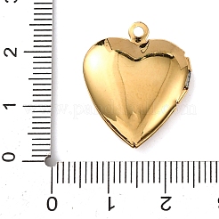 304ステンレススチールロケットペンダント  ハートチャーム付きの足跡  ゴールドカラー  23x19.5x6mm  穴：1.6mm  内径：13x10.5mm&nbsp;STAS-K329-01B-G