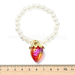 Braccialetti con ciondoli a forma di fragola in acrilico&nbsp;BJEW-JB13843-01