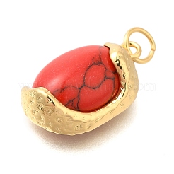 Окрашенные синтетические бирюзовые подвески KK-U040-02G