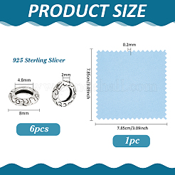 6 Stück 925 europäische Sterlingsilberperlen&nbsp;STER-PH0004-79