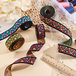 9 ярд 3-х цветной плоской эластичной полиэстеровой ленты в этническом стиле OCOR-BC0006-38