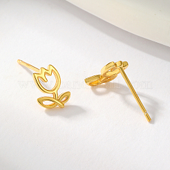 Элегантные женские серьги-гвоздики с серебряным цветком розы IO8237-1