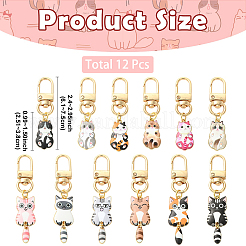 12 pendentif décoratif en forme de chat&nbsp;HJEW-YW00486