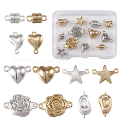 12 комплект 12 стиля латунных магнитных застежек FIND-TA0002-20