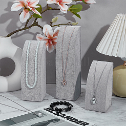 3 шт. 3 размера вертикальных подставок для ожерелий из МДФ NDIS-WH0023-001B