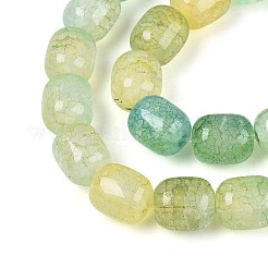 焼き絵の具、ひび割れガラスビーズ、糸  バレル  ダークシーグリーン  9.5~10x8~8.5mm  穴：0.8~1.4mm  約79~83個/連  29.92~31.5''（76~80センチメートル）&nbsp;DGLA-N019-01B-08