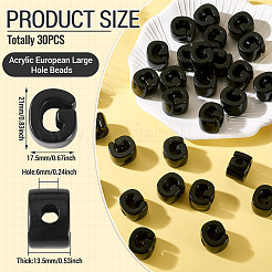 アクリルヨーロピアンビーズ  大穴ビーズ  文字g  21x17.5x13.5mm  穴：6mm&nbsp;OACR-TAC0013-14G