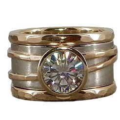 Кольца из цинкового сплава с прозрачным кубическим цирконием для мужчин&nbsp;FS-WGA03B7-01