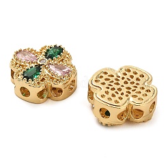 Латунные микро проложить кубического циркония бусы KK-D093-07G