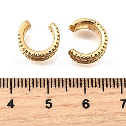 Латунные серьги-манжеты из прозрачного кубического циркония&nbsp;EJEW-F370-37G