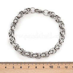 Браслеты-цепочки византийского образца из нержавеющей стали 201 толщиной 8 мм для женщин BJEW-B143-06