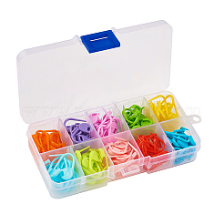 プラスチック編み物  かぎ針編みロッキングステッチマーカーホルダー  ミックスカラー  22x11x3mm  約120個/箱&nbsp;KY-TA0001-07