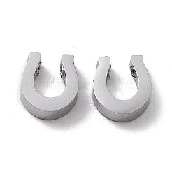 変色しにくい304ステンレススチールチャーム  馬蹄  ステンレス鋼色  9x8x3mm  穴：1.8mm&nbsp;STAS-F271-12P
