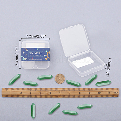 10 шт. граненые натуральные зеленые лечебные камни авантюрин G-SC0001-62