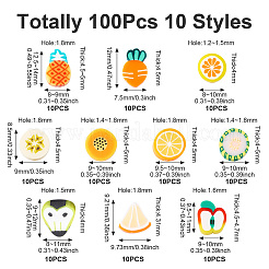 100шт 10 стиля ручной работы бусины из полимерной глины&nbsp;FIND-TA0006-12
