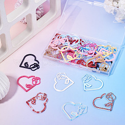 24 шт. 12-х цветные акриловые подвески для бокалов для вина&nbsp;AJEW-TA0002-92