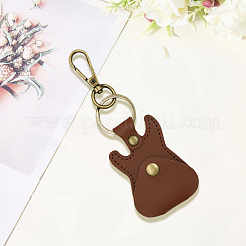 1 шт. брелок-подвеска в виде гитары из искусственной кожи&nbsp;KEYC-CL0001-36A