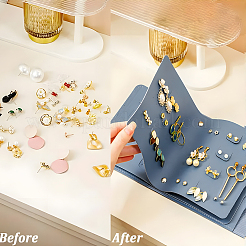 Вырезанная полая 1 шт. искусственная кожа pu сумки для хранения сережек&nbsp;EDIS-CL0001-01C