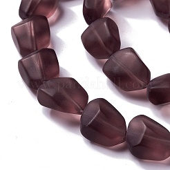 Прозрачные бусины из матового стекла&nbsp;FGLA-S001-02A