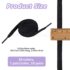 10 пара шнурков из полиэстера двух цветов&nbsp;AJEW-FH0006-73