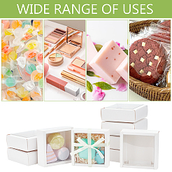 Квадратные бумажные коробки для печенья с прозрачным окном из ПВХ&nbsp;LS-CON-WH0098-16A-02