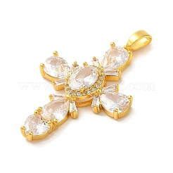 Латунные микропаве прозрачные подвески с фианитом FIND-Z041-17G