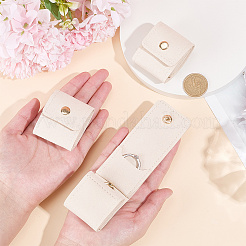 Organizador de joyas enrollable de cuero sintético con un bolsillo y botones a presión de metal dorado.&nbsp;ABAG-WH0048-69A