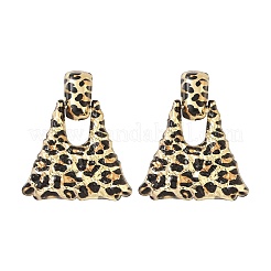 Серьги-гвоздики из сплава с леопардовым принтом&nbsp;EJEW-K304-01D-G