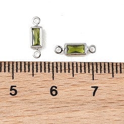 Shegrace Messing-Verbinder-Anhänger mit rechteckigem Zirkonia-Pavé&nbsp;XGRQ2O446-445D-P